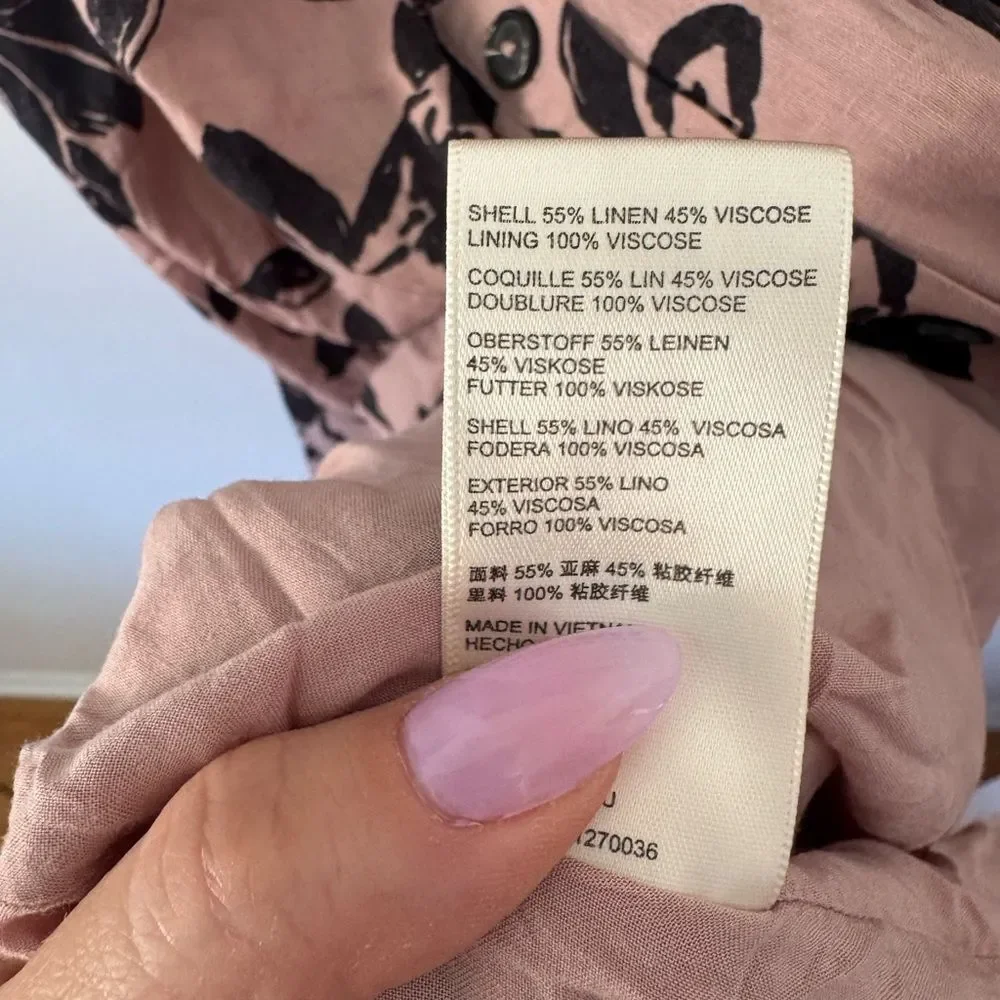 Free People Perfect Sundress Linen Blend Floral Midi Dress XS